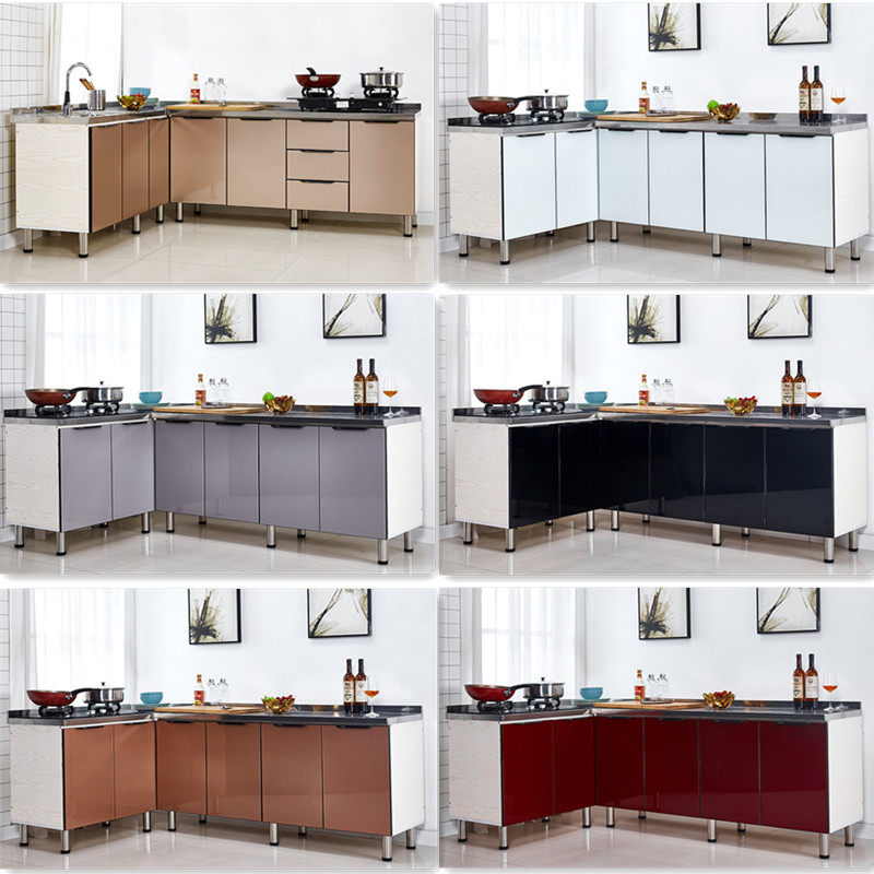 304不锈钢厨房橱柜简易灶台水槽碗柜组装租房经济实木柜子玻璃门|ruв категории жилой мебели, кабинет, обеденный буфет - от Buy2taobao.com для оказания профессиональной услуги покупки агента Taobao