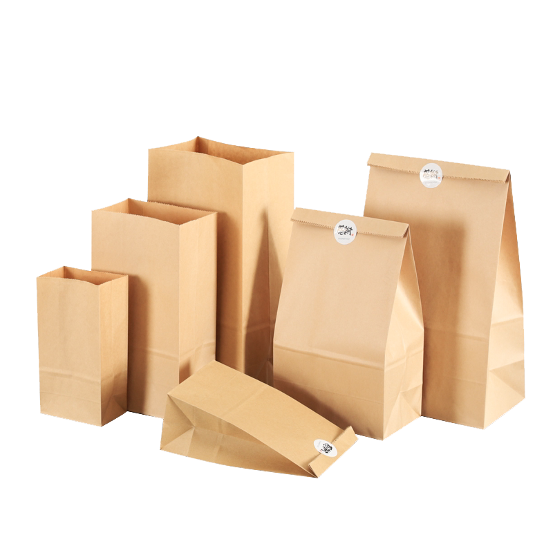 食品级牛皮纸袋面包包装冰箱收纳汉堡烧烤外卖防油一次性打包袋子