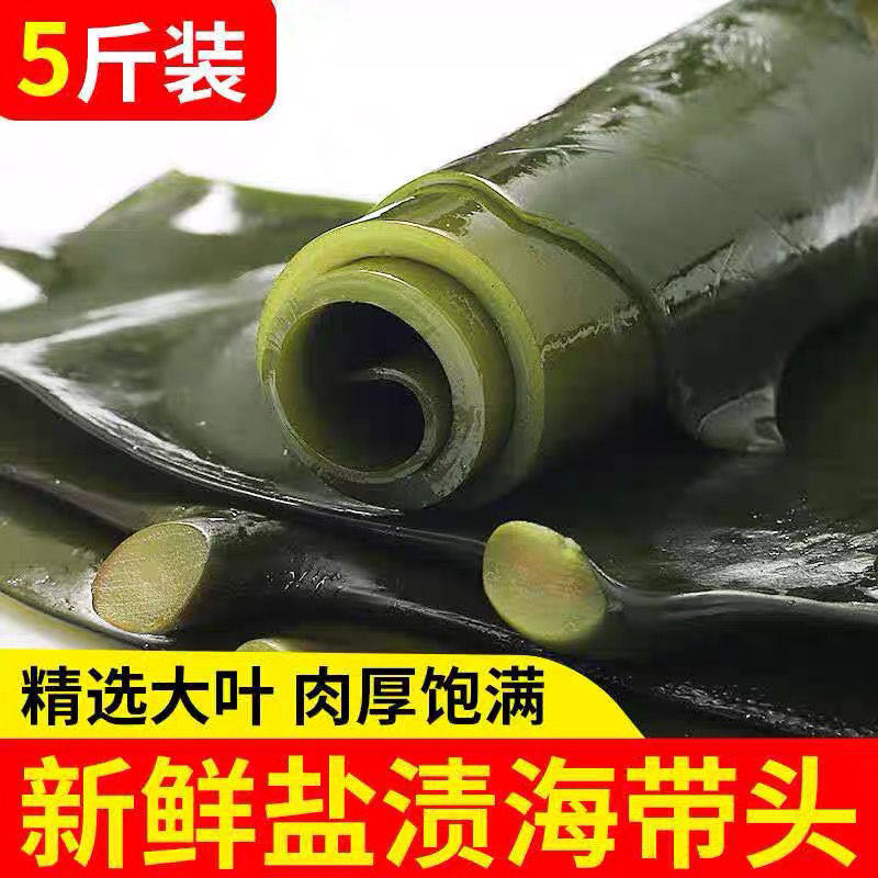 【亏本冲量】大连盐渍海带头海带根丝片结厚新鲜昆布半干货5斤装