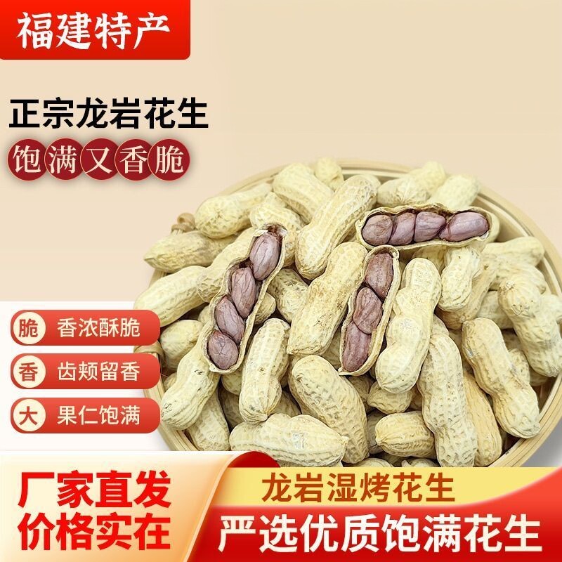 龙岩低温湿烤花生紫衣精选农家大颗粒红衣花生连城特产健康零食品