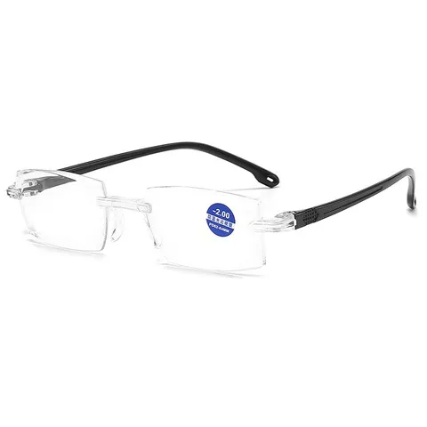 男女近视眼镜成品钻石切边无框素颜亚马逊新款网红