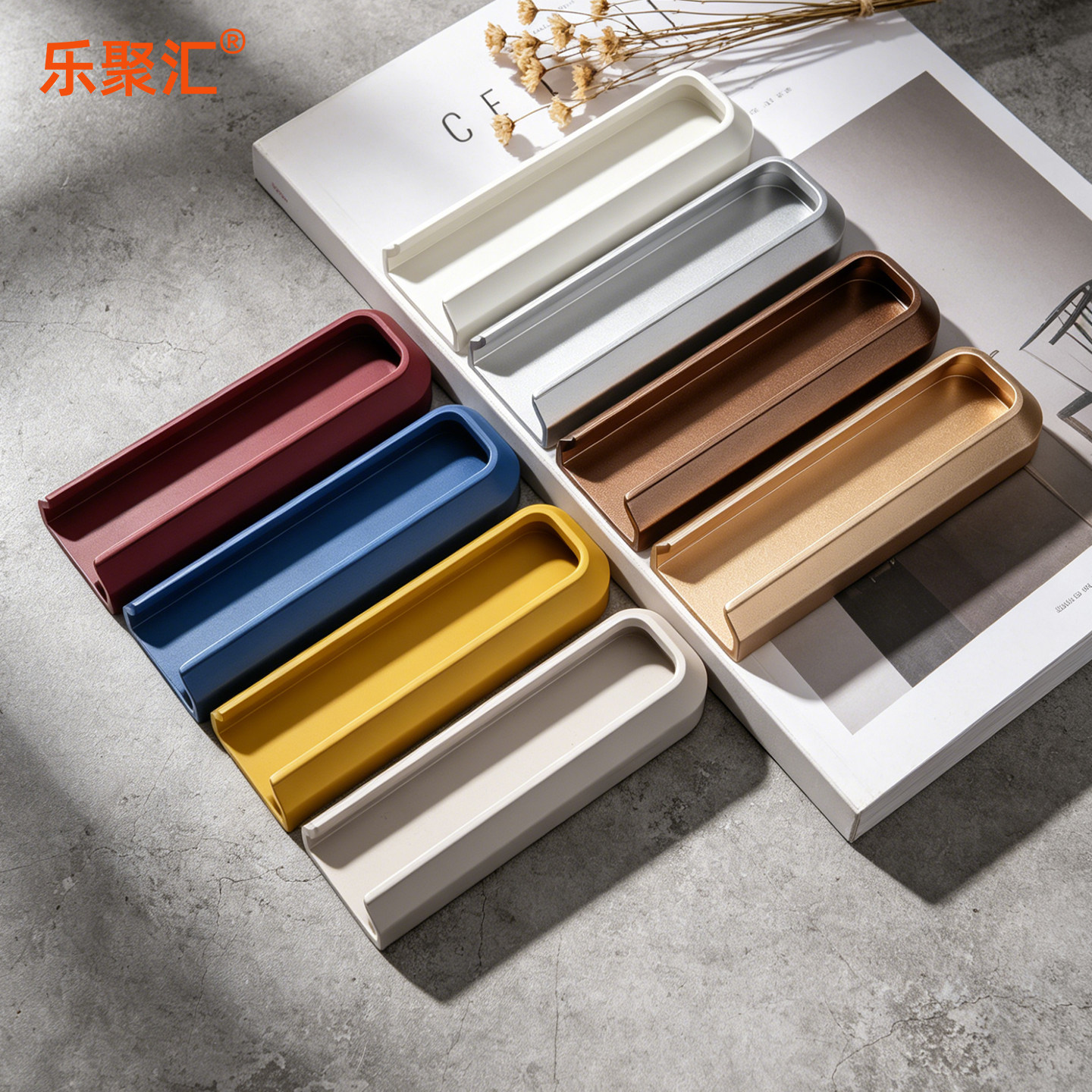 乐聚汇克莱因蓝抽屉柜门内嵌拉手图片