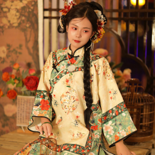 永同歡原創(chuàng)清漢女漢服2025新款 改良馬面裙氅衣復(fù)古董衣古裝 春夏季