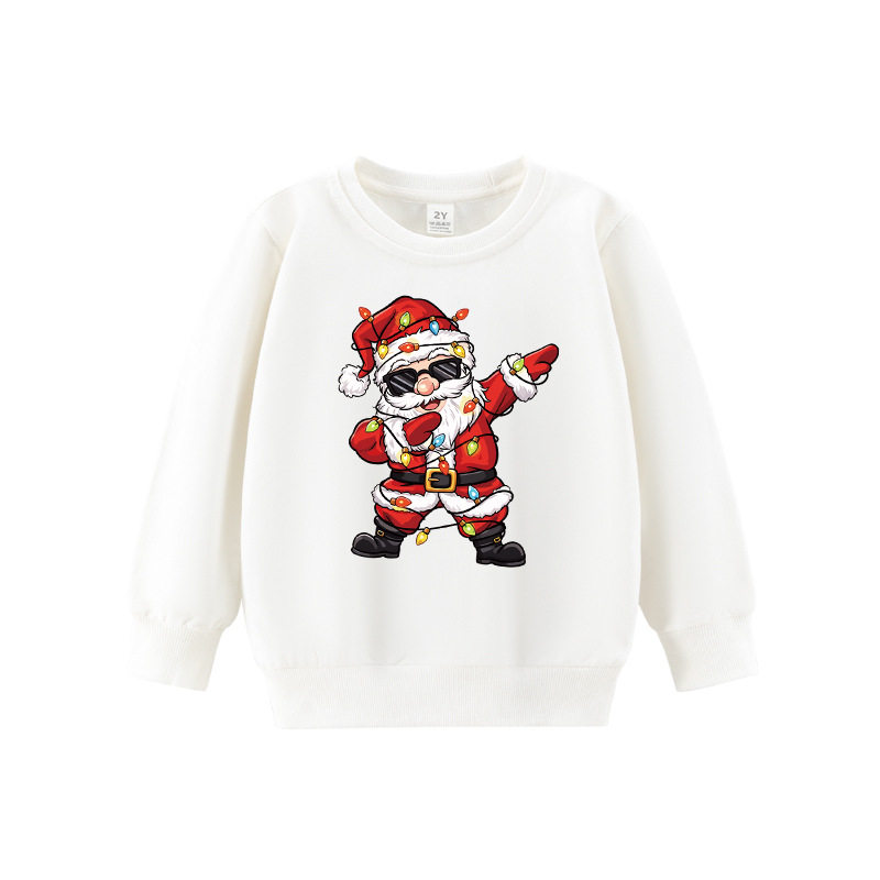 外贸新款儿童圣诞长袖卫衣kids男女童MerryChristmas服装节日时装