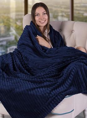 Throw Blanket for Couch Plush Fluffy Warm Cozy法兰绒毯子加厚