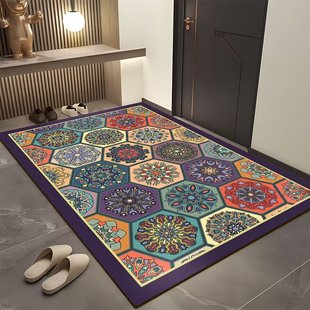 Entrance mat, retro diatomaceous mud bathroom mat, ethnic st