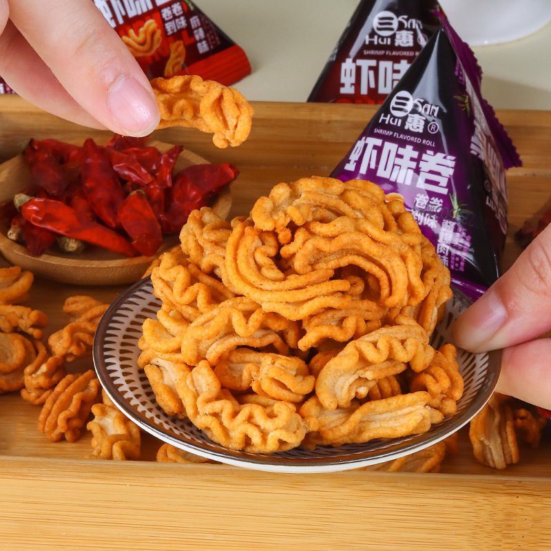 三惠虾味卷酥脆ktv火锅店休闲零食独立包装