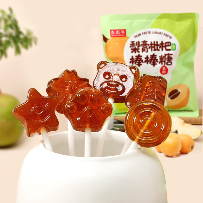莱阳梨膏枇杷棒棒糖秋梨膏儿童宝宝枇杷膏糖果0脂肪健康休闲食品