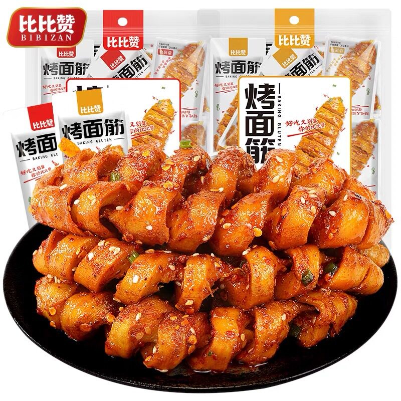 比比赞烤面筋串小零食宿舍追剧解馋辣味条耐小吃休闲美素食品