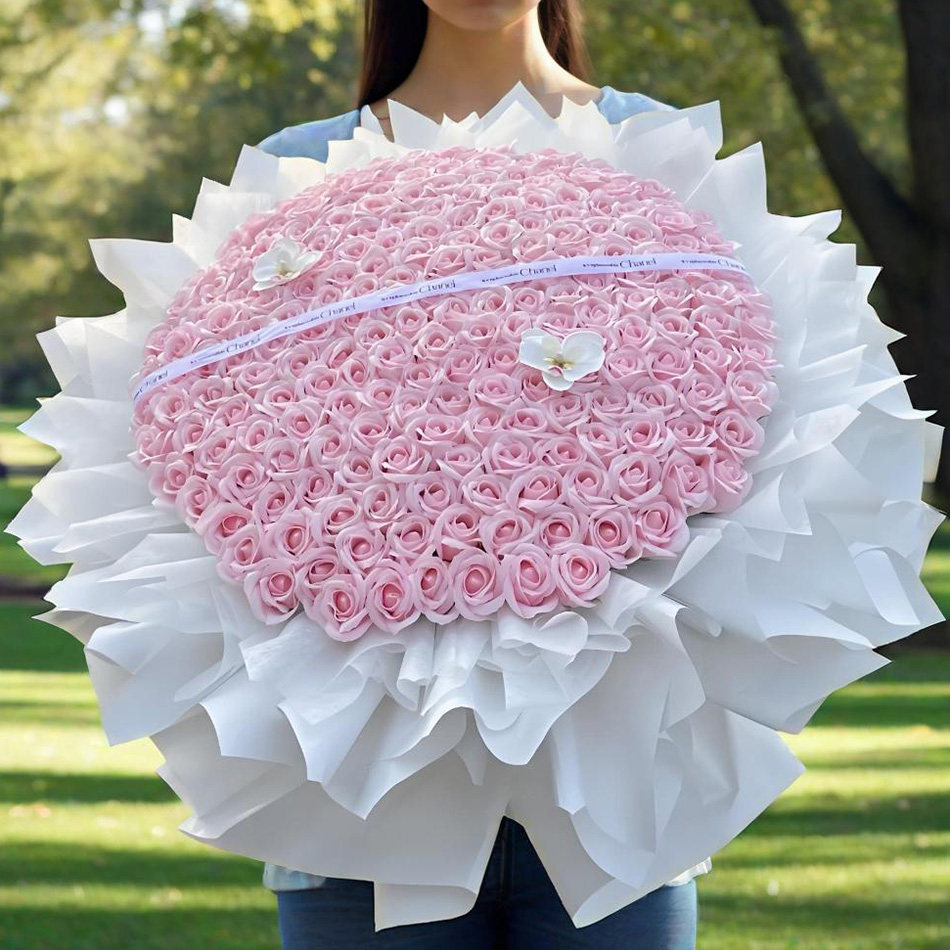 199朵超大玫瑰花束永生花仿真香皂花告白情人节送女朋友生日礼物