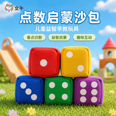 掷骰沙包手工帆布儿童点数色子丢沙袋小学生幼儿园体育课用一年级