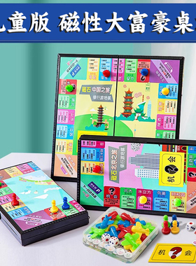 磁性大富富翁棋盘益智磁力棋经典桌游儿童学生豪华版中国世界之旅