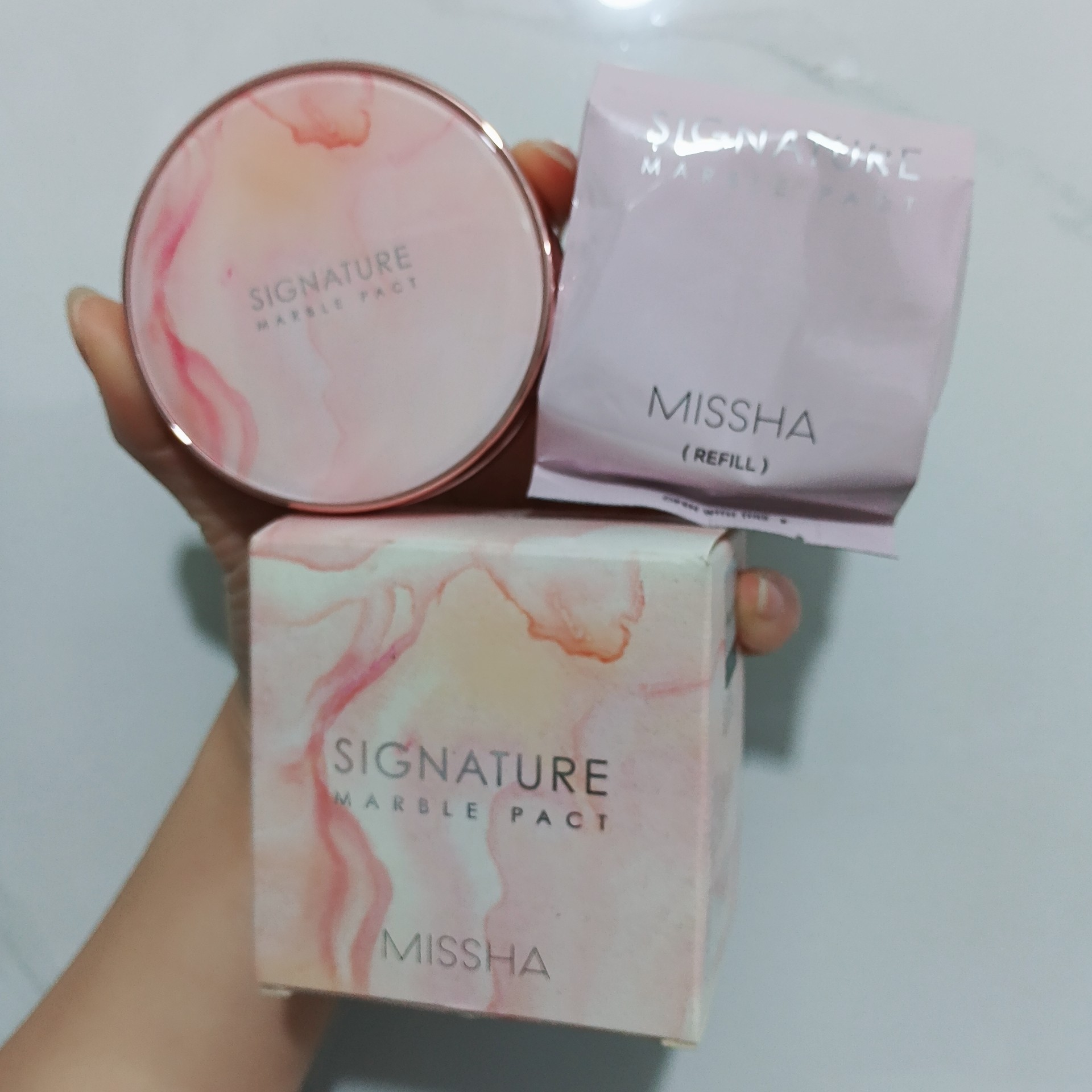 MISS~迷#尚幻金凝彩精华水凝膏套装气垫遮瑕bb霜粉底膏正装+替换