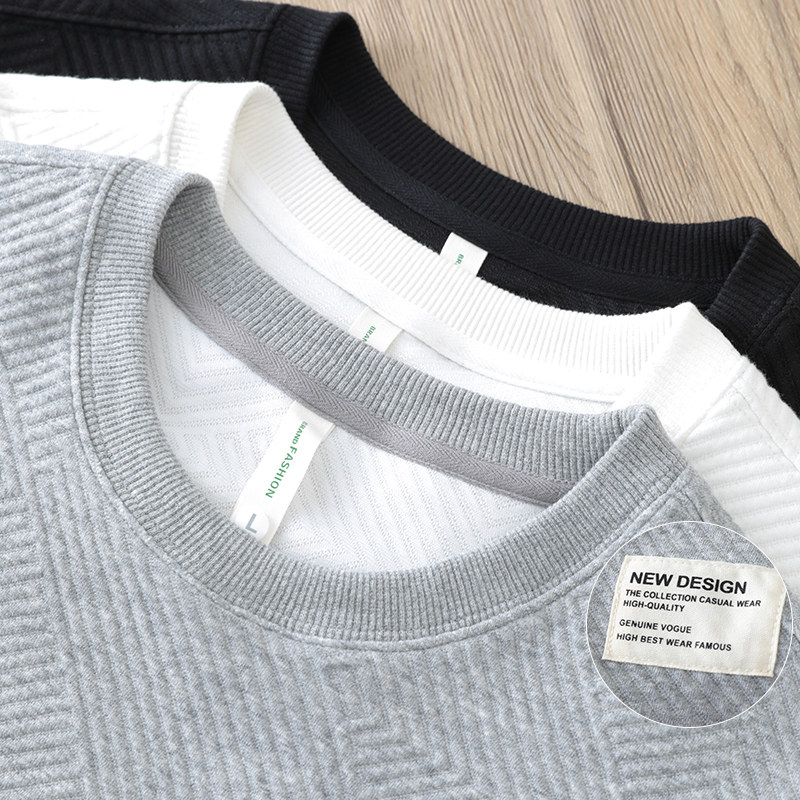 FOR A NEW LOOK TRY THIS SWEATSHIRT MENS AMERICAN RETRO LETTER PATCH FALL JACKET MENS TOP A LOOSE ROUND NECK