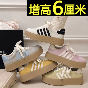 复古内增高德训鞋女2026春季新款百搭小白鞋厚底阿甘休闲运动板鞋