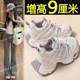 复古百搭小白鞋 9cm内增高老爹鞋 新款 厚底休闲运动鞋 女款 2025夏季