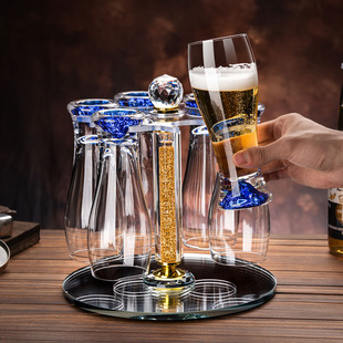 高颜值啤酒杯轻奢高档家用2025新款 大容量玻璃啤酒杯子网红扎啤杯