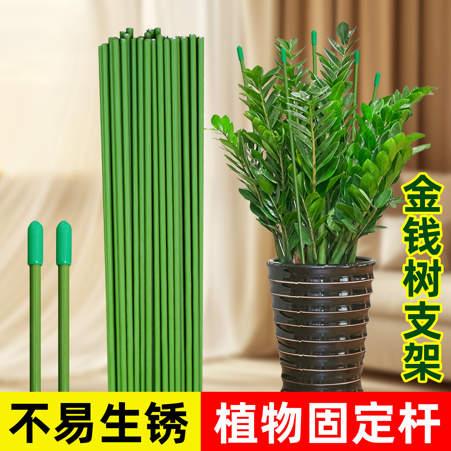 金钱树支撑杆花盆支杆室内瓜果花卉植物爬藤固定捆绑杆园艺花支架