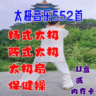 老人太极拳552首口令太极剑保健操广场舞U盘24式 MP3功夫扇内存卡