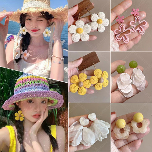 花朵耳环小众设计气质耳饰