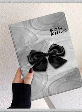 黑色蝴蝶结适用苹果平板ipad2022pro11英寸保护套air4/5带笔槽第九代磁吸三折mini6防摔2018壳air2/3迷你10.9