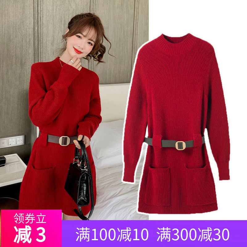 哺乳衣外出时尚秋冬加厚针织毛衣辣妈款哺乳连衣裙产后喂奶冬装