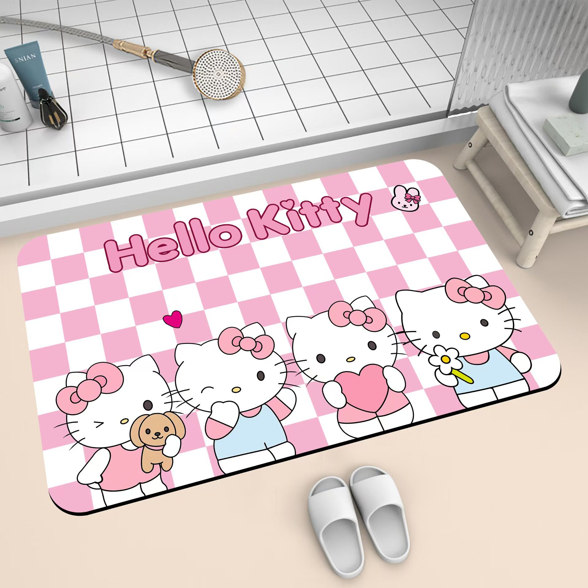 HelloKitty浴室地垫卡通硅藻泥地垫卫生间吸水脚垫玄关入户门垫现