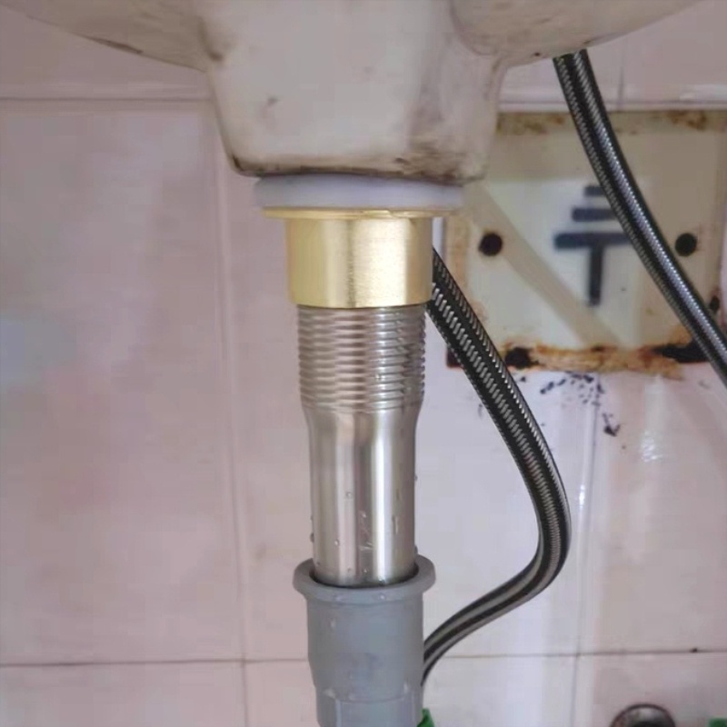 防臭下水管不锈钢洗手间台盆防漏翻板排水管密封配件水池通用款