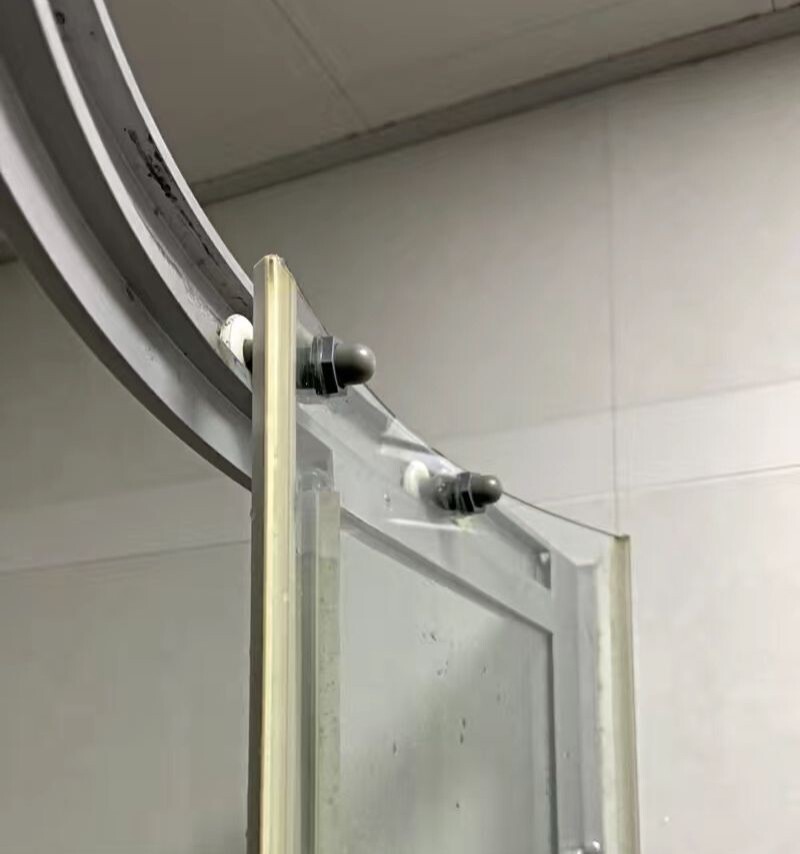 弧扇型双滑轮配件轨道大轴承浴室淋浴房防锈铜杆滚轮老式玻璃移门