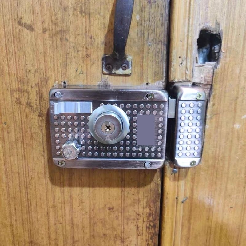 十字通用型家用木门室外铁门外装大门出租屋防盗老式门锁保险锁