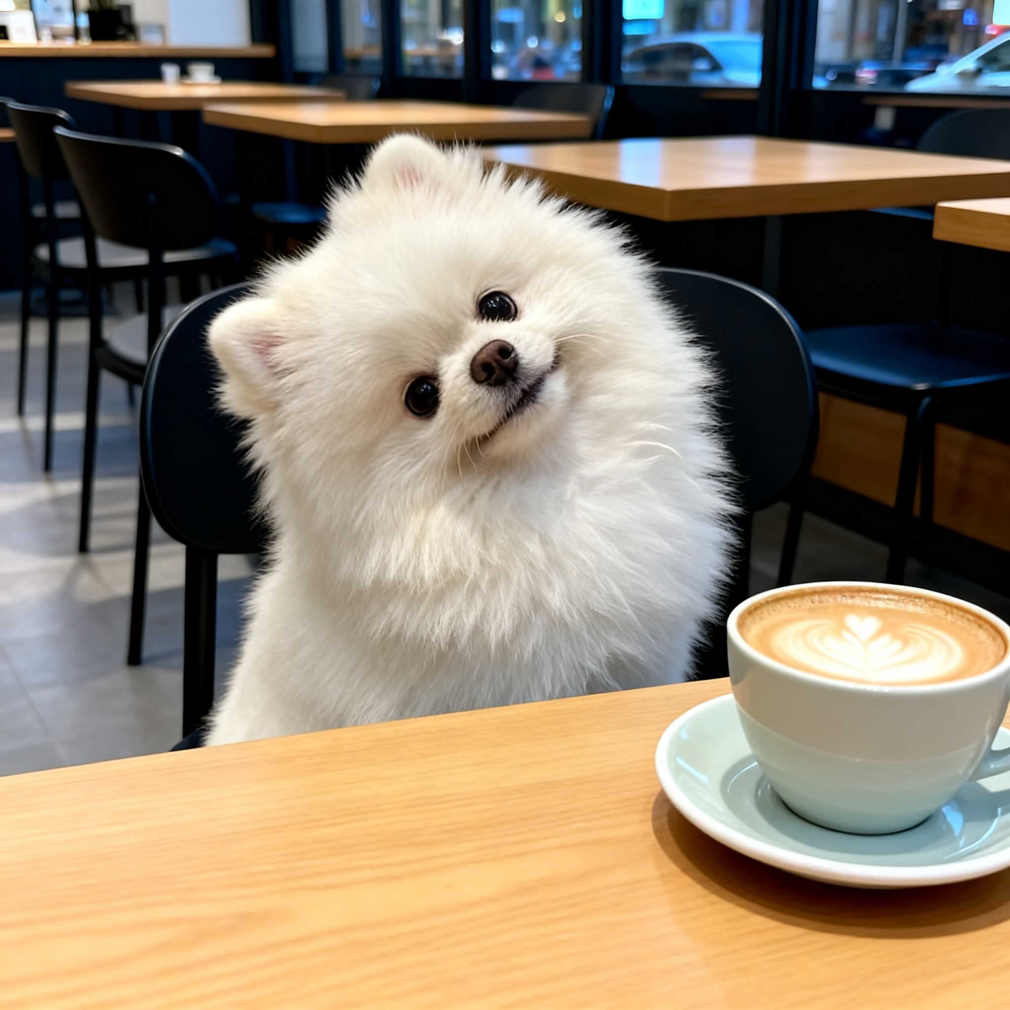 博美幼犬袖珍犬家养俊介犬白圆脸白色网红狗迷你犬茶杯犬狗超萌狗