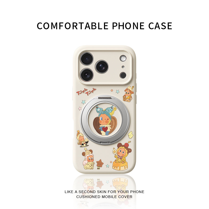 蝴蝶酥星星人适用苹果17promax手机壳新款iphone16pro镜头全包15液态硅胶软壳防摔保护套360°旋转支点壳女14