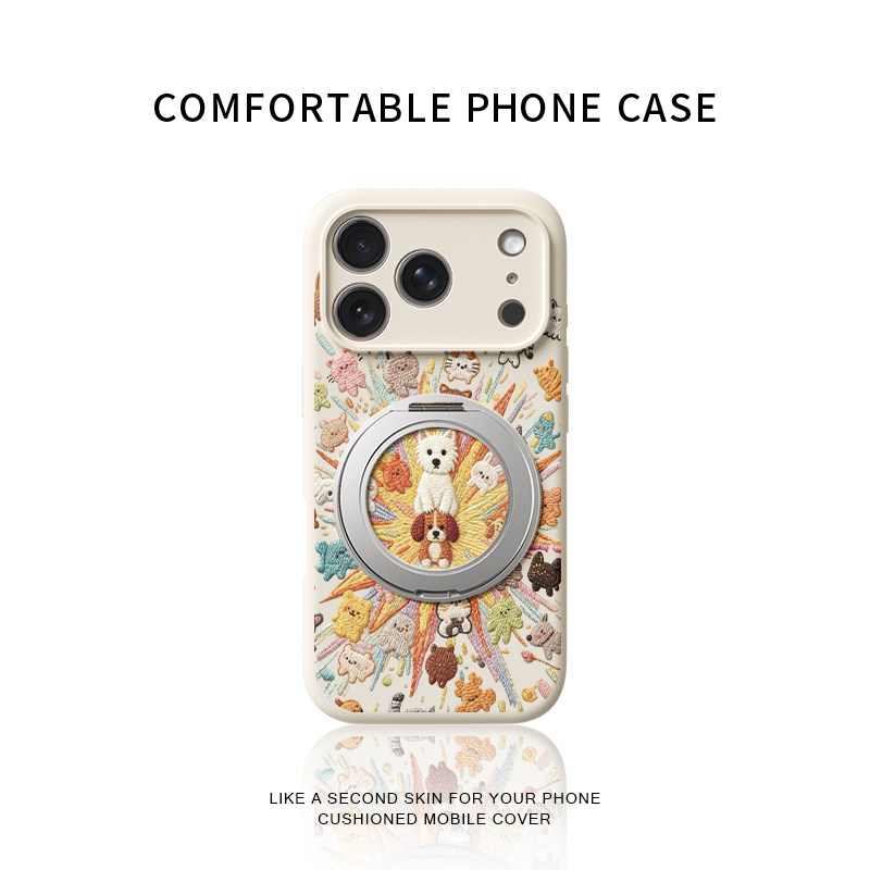 爆炸Kitty适用苹果17promax手机壳新款iphone16pro镜头全包15防摔14液态硅胶软壳旋转磁吸支架保护套支点壳女