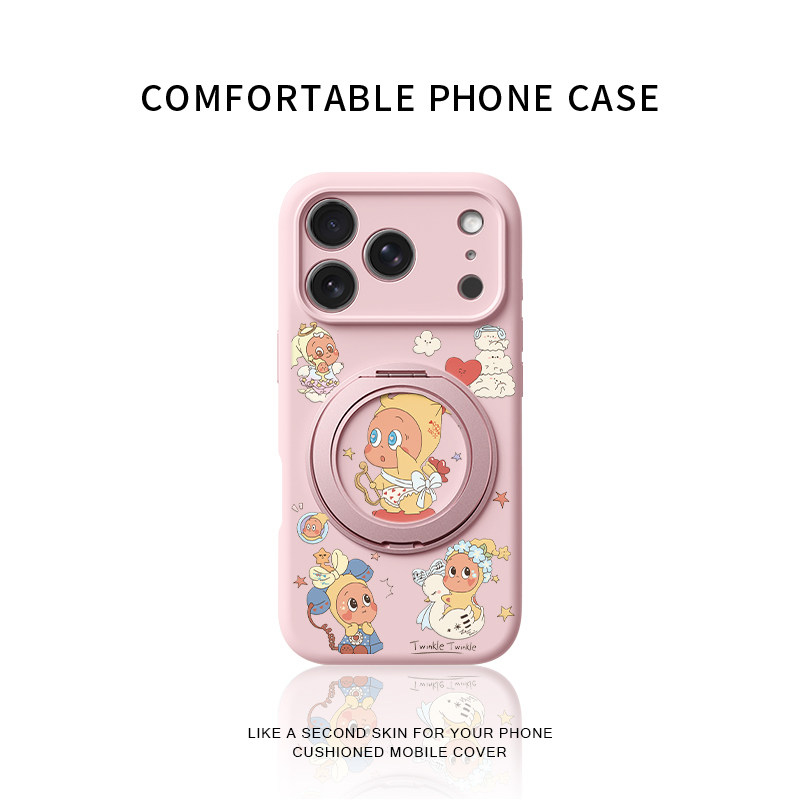 爱神星星人适用苹果17promax手机壳新款iphone16pro镜头全包15液态硅胶软壳防摔保护套360°旋转磁吸支点壳女