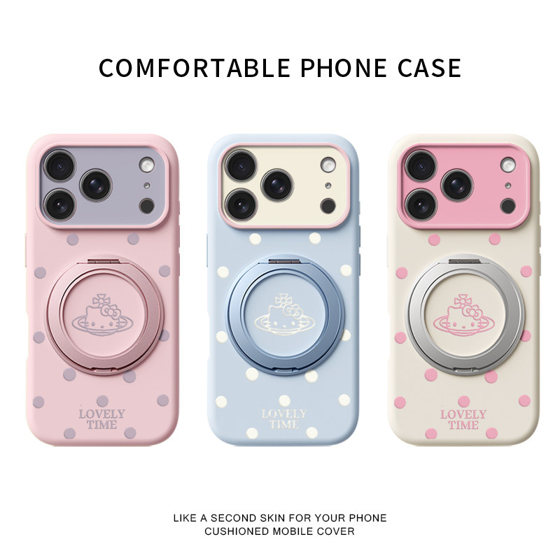 西太后波点kitty适用苹果17promax手机壳新款iphone16pro镜头全包15液态硅胶14防摔软壳360旋转磁吸支点壳女