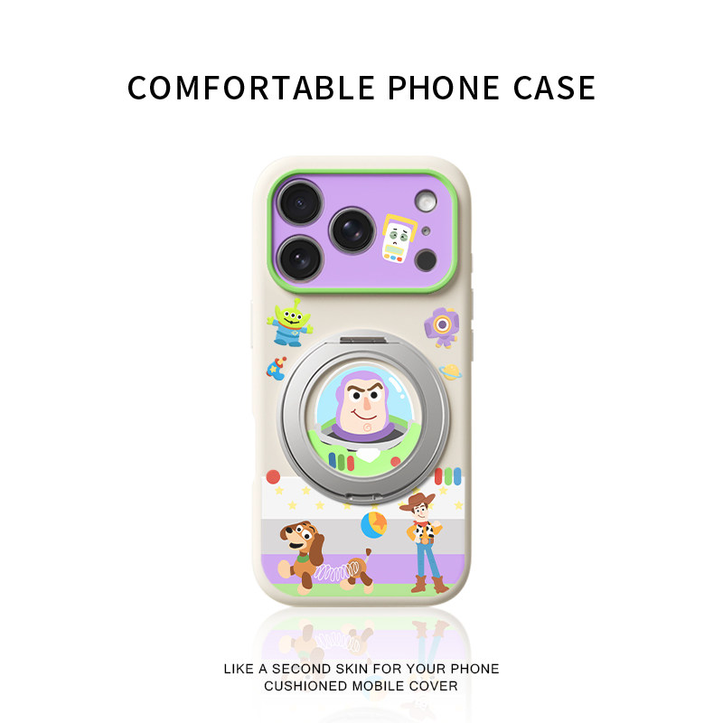 玩具总动员巴斯光年适用苹果17promax手机壳新款iphone16pro女款15防摔14液态硅胶软壳360旋转磁吸支点壳13
