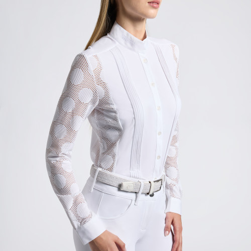 CT 女士比赛马术训练长袖Perforated Jacquard and Jersey L/S