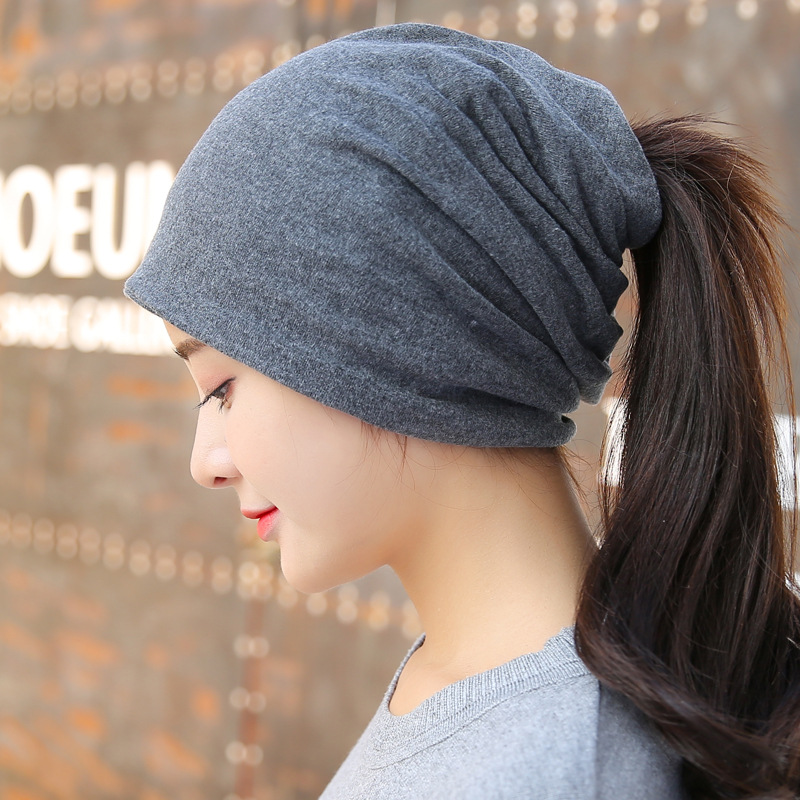 登山冷帽女款秋冬季护耳包头骑车保暖防寒堆堆帽跑步马尾包头帽子
