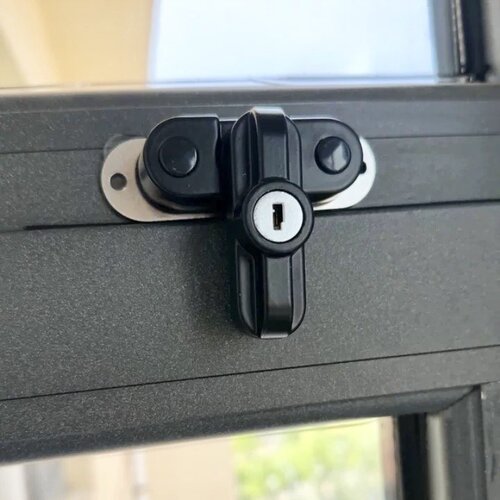 窗栓门窗户锁防开窗锁扣窗扣防盗锁塑钢安全塑钢窗锁带锁T型锁