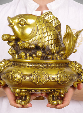 木香黄铜招财简约风客厅摆件