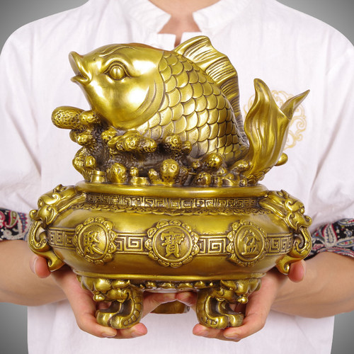 木香黄铜招财简约风客厅摆件