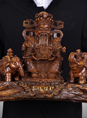 中式风佛像供奉纳福麒麟文财神爷