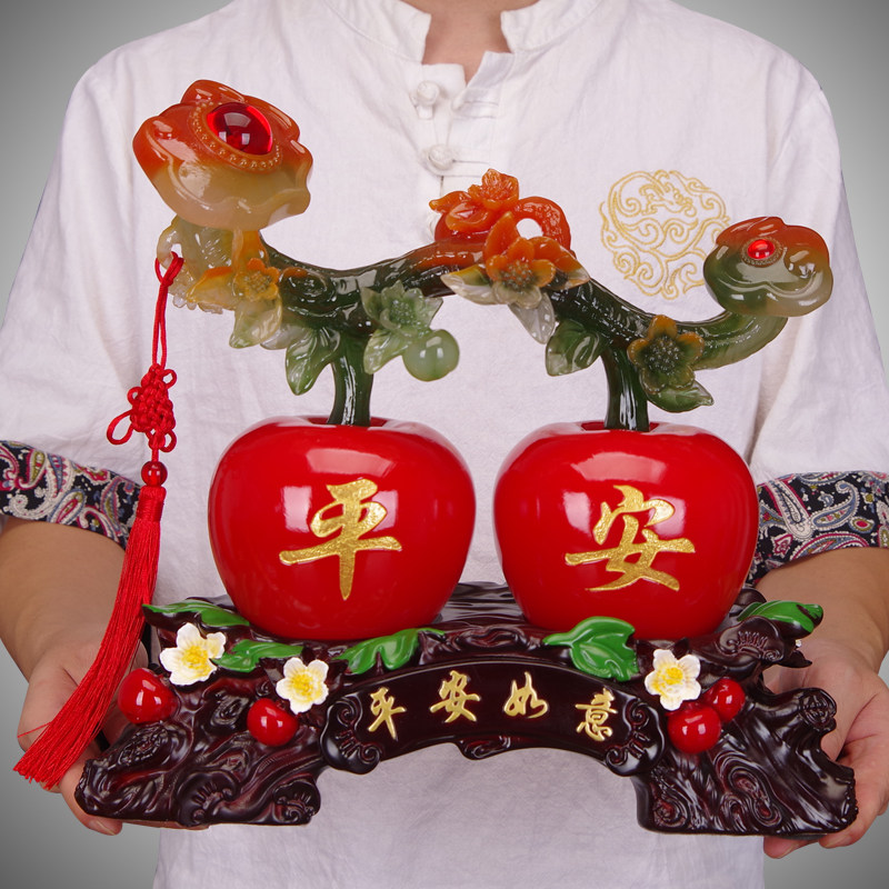 招财如意苹果摆件新中式客厅家居好物入户玄关酒柜装饰品乔迁礼物