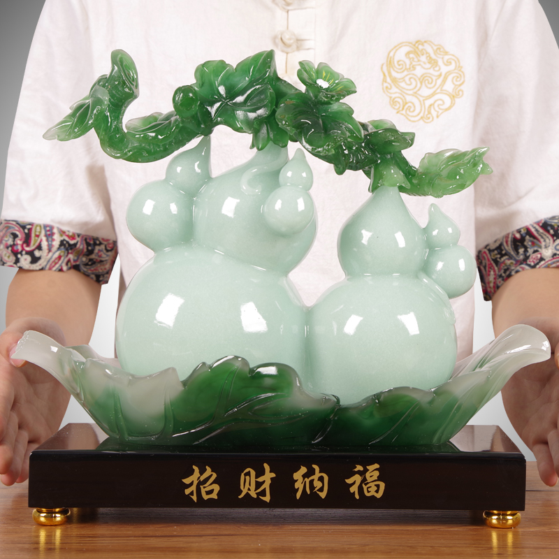 福禄招财葫芦摆件中式客厅玄关酒柜装饰品送新房入伙乔迁新居礼物