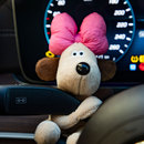 蝴蝶结小狗狗汽车怀挡雨刮器装饰车载转向灯车载狗停车牌摆件饰品