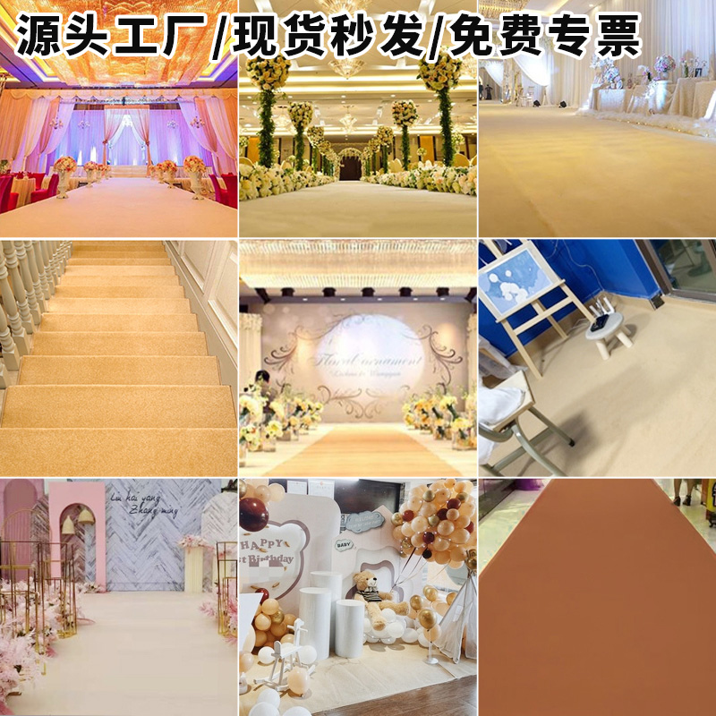 金宁香槟浅咖啡驼色地毯一次性婚庆舞台展会室内满铺装修加厚长期