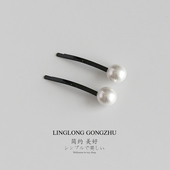 一对装 简约黑色宽边一字夹套装 气质百搭两侧刘海边夹女碎发夹顶夹