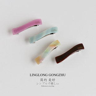 韩版 气质醋酸弹簧夹发夹女小号马尾半夹甜美百搭顶夹后脑勺半扎夹