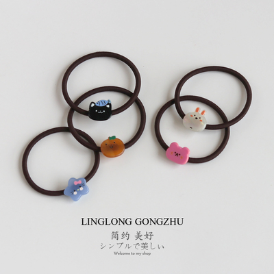 甜美可爱卡通头绳女扎马尾发绳后脑勺扎头发发圈高弹力皮筋皮套