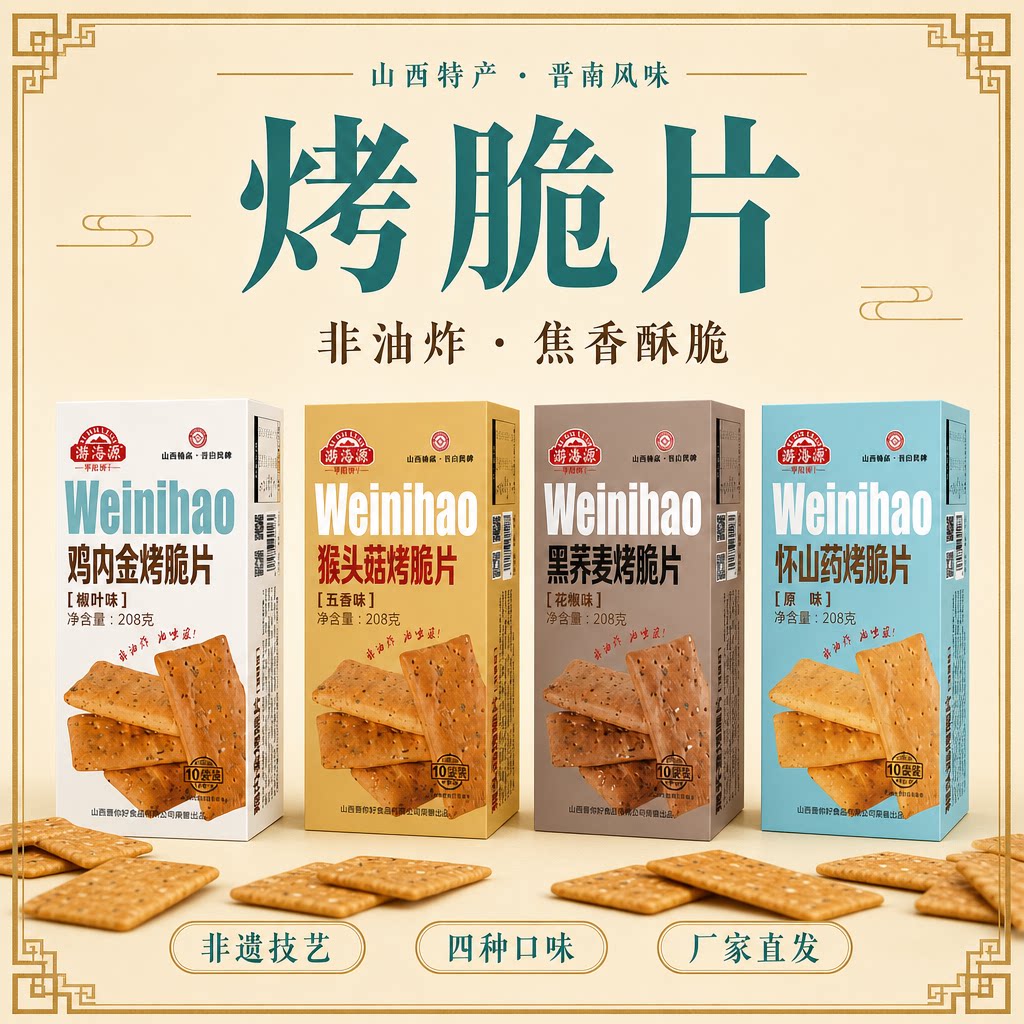 胃你好烤脆片礼盒山西特产非油炸四味混合208g*4盒伴手礼